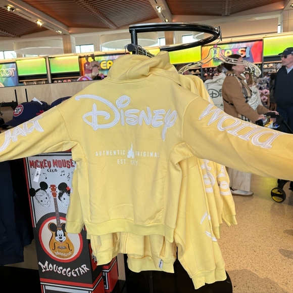 Disney Parks Butter Yellow Zip-Up Hoodie Unisex